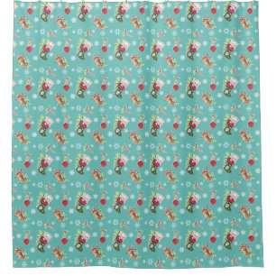 Meowy Christmas Happy Reindeer Shower Curtain