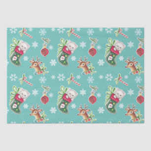 Meowy Christmas Happy Reindeer Tissue Paper