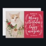 Meowy Christmas Holiday Card<br><div class="desc">Wish your friends and family a meowy christmas with a personalised holiday photo card with your cat's name and photo!</div>