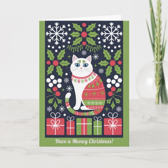 Meowy Christmas Holiday Card (Front)
