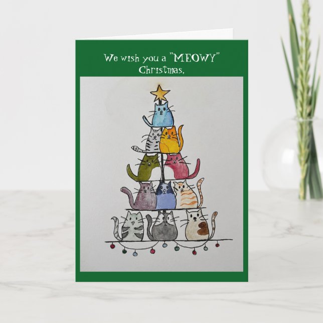 meowy christmas holiday card (Front)