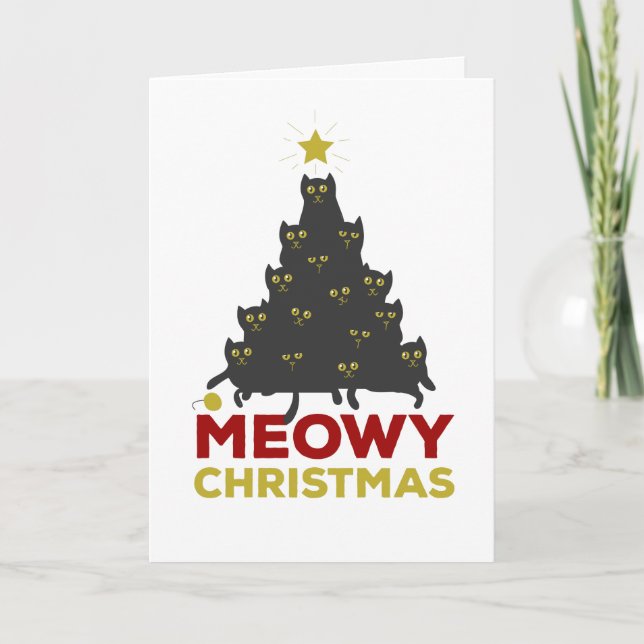 Meowy Christmas Holiday Card (Front)