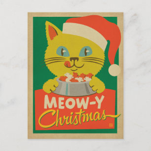 Meowy Christmas Holiday Postcard