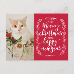 Meowy Christmas Holiday Postcard