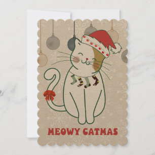 "MEOWY CHRISTMAS"  INVITATION
