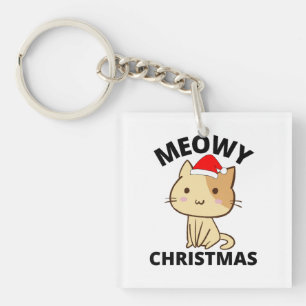 Meowy Christmas Key Ring