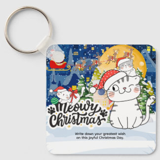 Meowy Christmas Key Ring