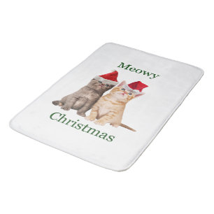 Meowy Christmas Kitten Bath Mat