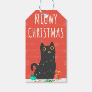 Meowy Christmas Kitty Christmas Gift Tag