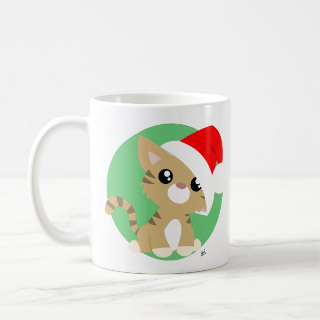 Meowy Christmas Kitty Mug (Left)