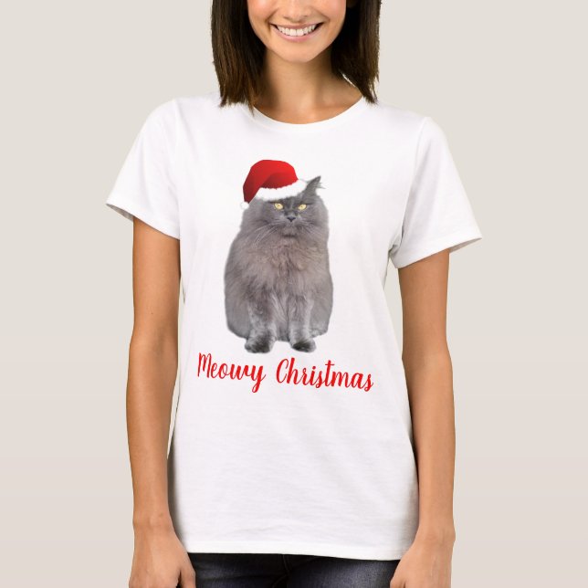 Meowy Christmas Kitty T-Shirt (Front)
