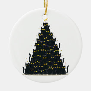 Meowy Christmas Merry Catmas Ceramic Tree Decoration