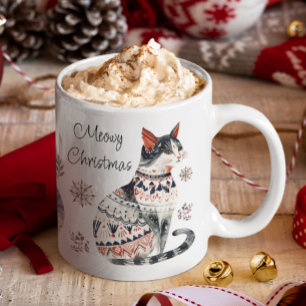 Meowy Christmas Merry Christmas Cosy Cat Lovers  Coffee Mug