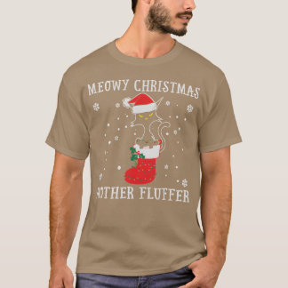 Meowy Christmas Mother Fluffer Funny Cat Lover gif T-Shirt