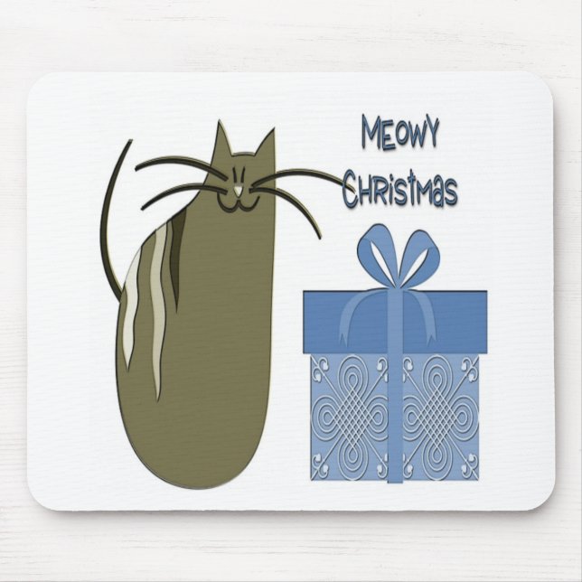 Meowy Christmas Mouse Mat (Front)