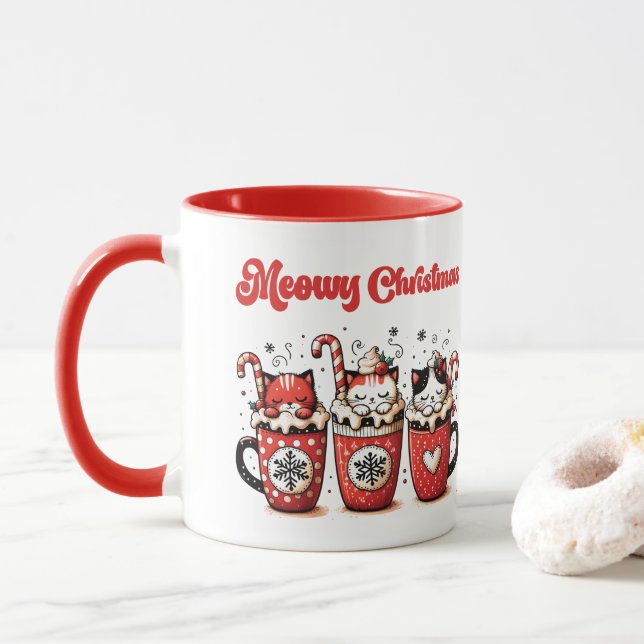 meowy christmas mug (With Donut)