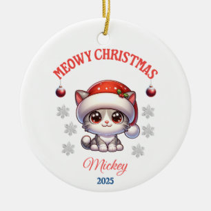 Meowy Christmas of Mickey Ceramic Tree Decoration