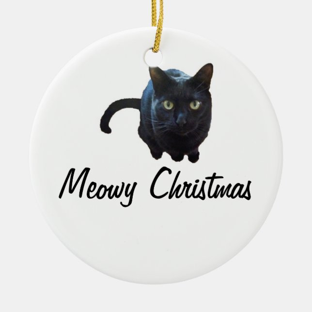 Meowy Christmas Ornament (Front)