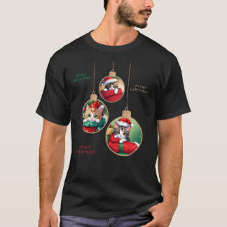 "Meowy Christmas Ornaments" T-Shirt