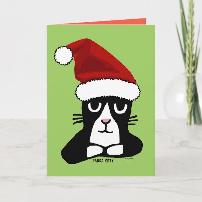 MEOWY CHRISTMAS PANDA KITTY Greeting cards (Front)