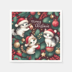 Meowy Christmas - Paper Napkin