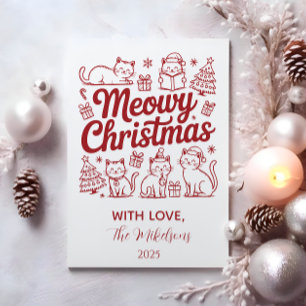 Meowy Christmas Party Holiday Card