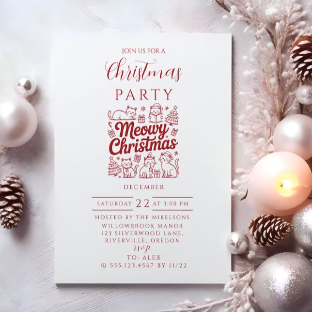 Meowy Christmas Party Invitation (Creator Uploaded)