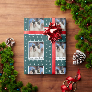 Meowy Christmas Personalised Pet Cat Photo Wrapping Paper