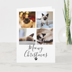 Meowy Christmas Photo Collage Cat Christmas Card