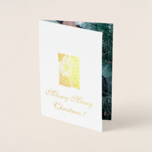 Meowy Christmas, Photo Text, MakeYour Own, Foil Card