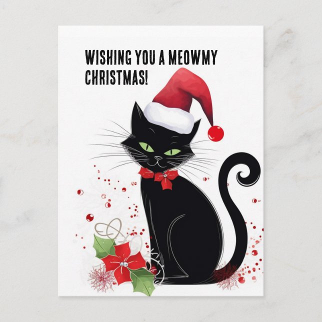 Meowy Christmas! Postcard (Front)