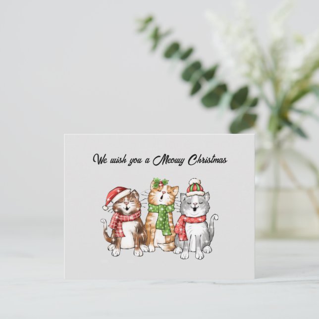 Meowy Christmas Postcard (Standing Front)