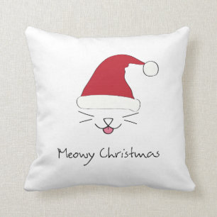 Meowy Christmas purfect throw pillow this holiday
