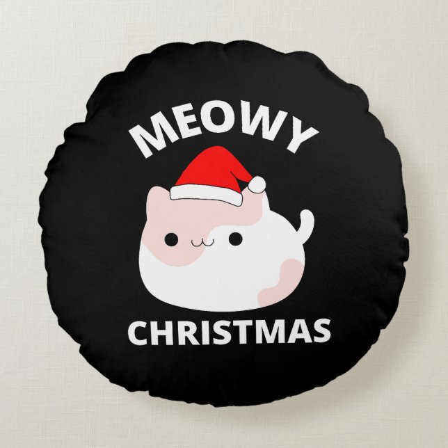 Meowy Christmas       Round Cushion (Front)