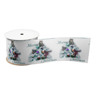 Meowy Christmas Satin Ribbon