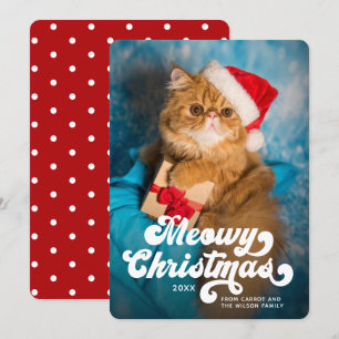 Meowy Christmas Simple Fun Modern Photo Holiday Card