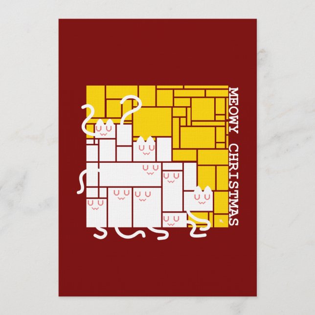 Meowy Christmas Square Cats Invitation (Front)