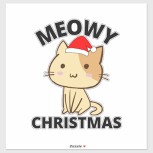 Meowy Christmas Sticker