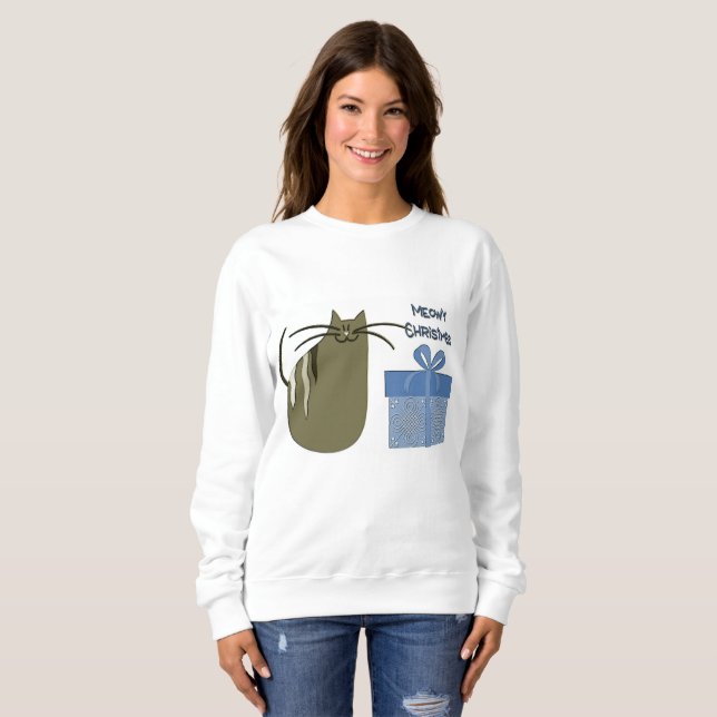 Meowy Christmas Sweatshirt (Front Full)