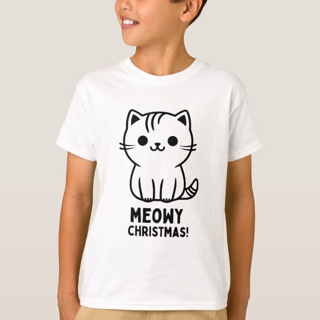 Meowy Christmas T-Shirt (Front)