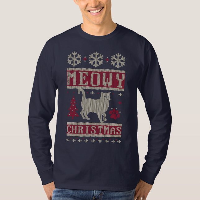 Meowy Christmas T-Shirt (Front)