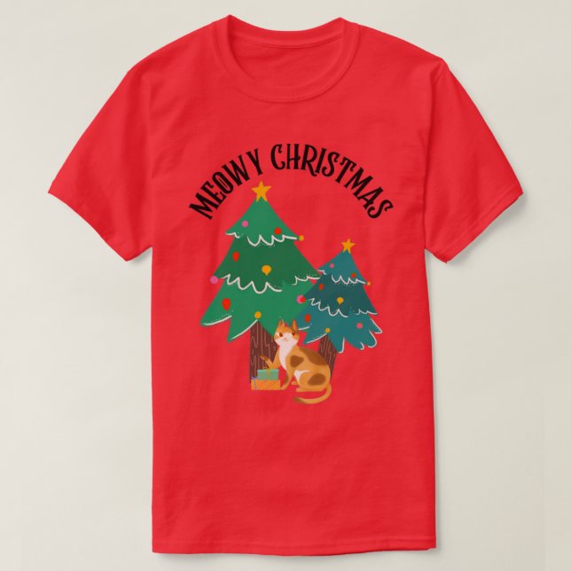Meowy Christmas T-Shirt (Design Front)