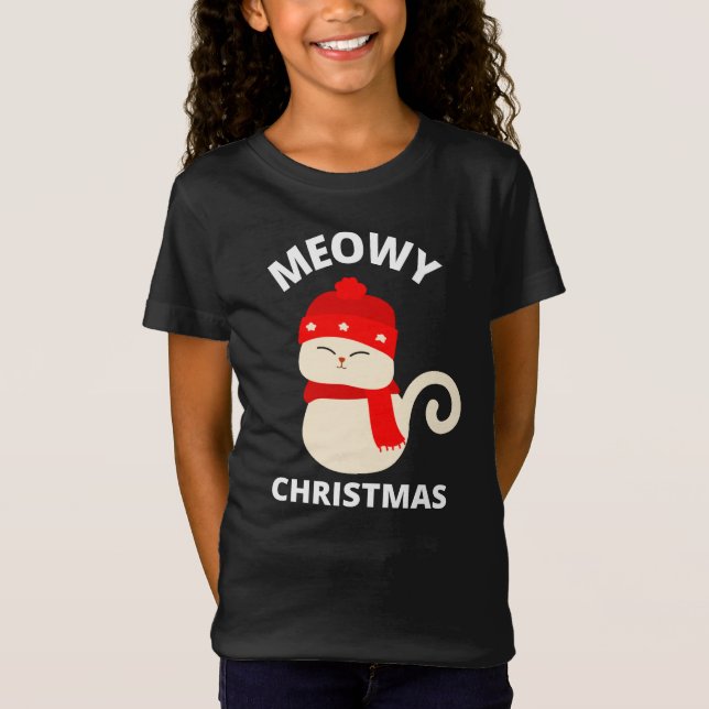 Meowy Christmas T-Shirt (Front)