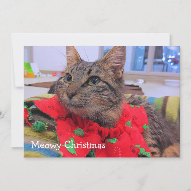 Meowy Christmas Thank You Card (Front)