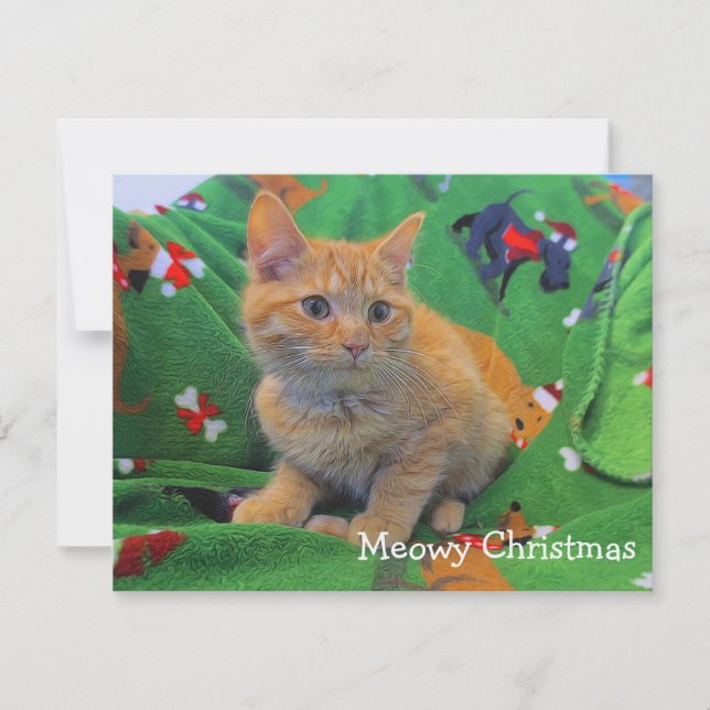 Meowy Christmas Thank You Card (Front)