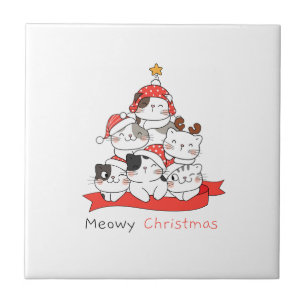 meowy christmas tile