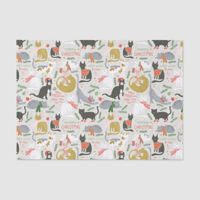 Meowy Christmas Tissue Paper (Front)