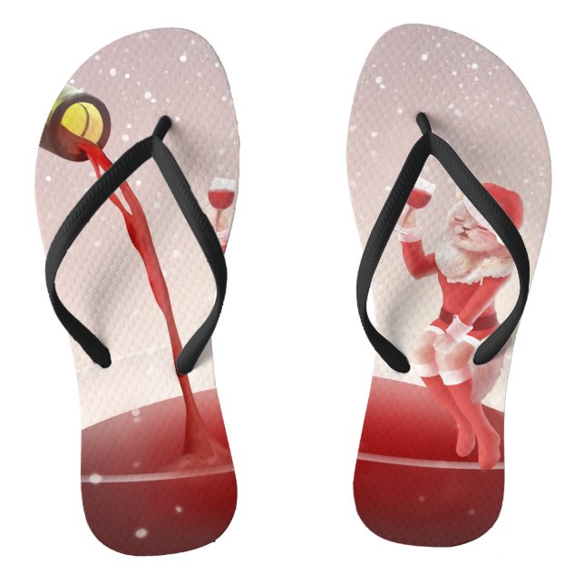 Meowy Christmas Toast Flip Flops (Footbed)