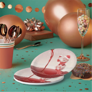 Meowy Christmas Toast Paper Plate