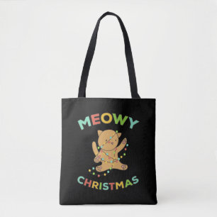 Meowy Christmas Tote Bag